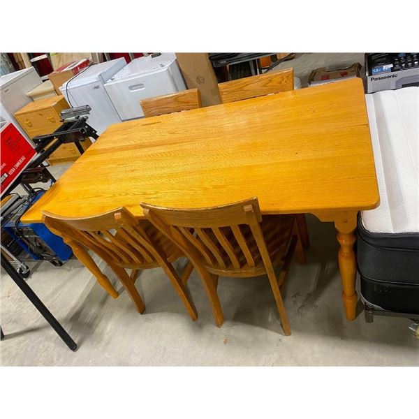 36X60IN WOODEN 4 CHAIR TABLE SET
