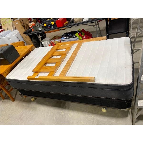 TWIN SIZE BED WITH HEADBOARD, MATTRESS, BOX SPRING, AND FRAME