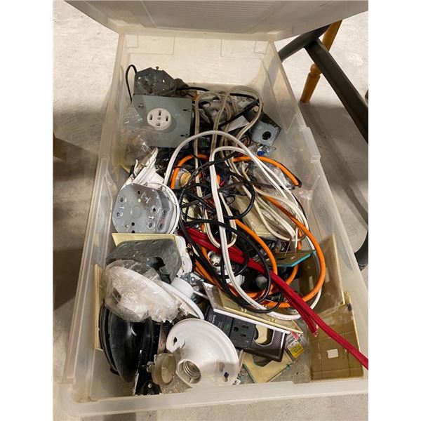 BOX FULL OF ASSORTED ELECTRICAL SUPPLIES