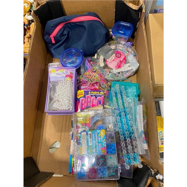 BOX LOT OF ASSORTED BRACELET MAKING SUPPLIES