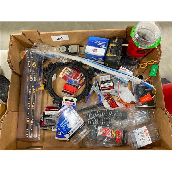 BOX LOT OF ASSORTED PARTS, ETC.