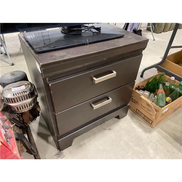 24IN NIGHT STAND WITH DRAWERS - DINGED UP A BIT