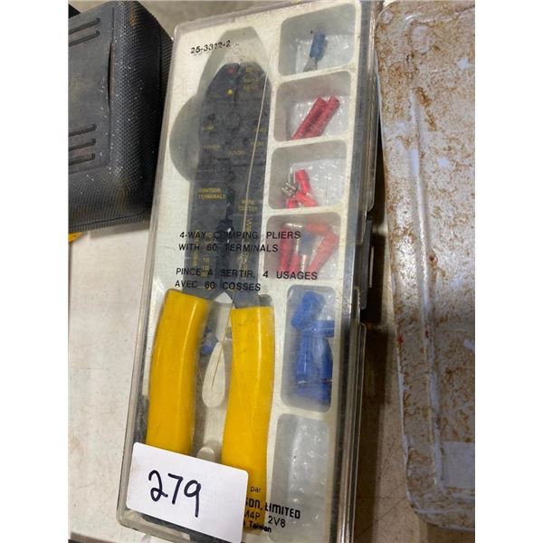 4 WAY CRIMPING PLIERS WITH ASSORTED TERMINALS