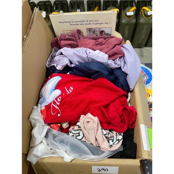 BOX LOT OF ASSORTED CLOTHES
