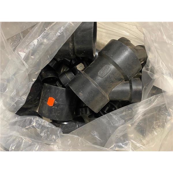 BAG OF ASSORTED SIZE PLUMBING ELBOWS AND CONNECTORS