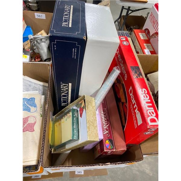 BOX LOT OF ASSORTED BOARD GAMES, ETC.