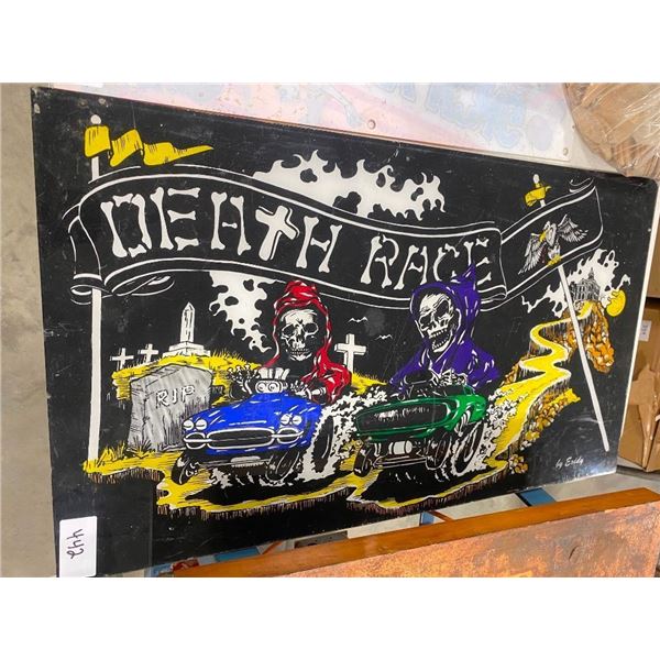 DEATH RACE PLASTIC SIGN