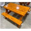 Image 1 : NICE KIDS SIZE WOODEN PICNIC TABLE - 36X17IN TOP