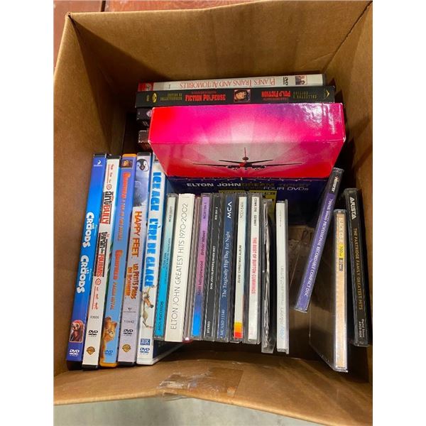 BOX OF ASSORTED MOVIES AND CDS