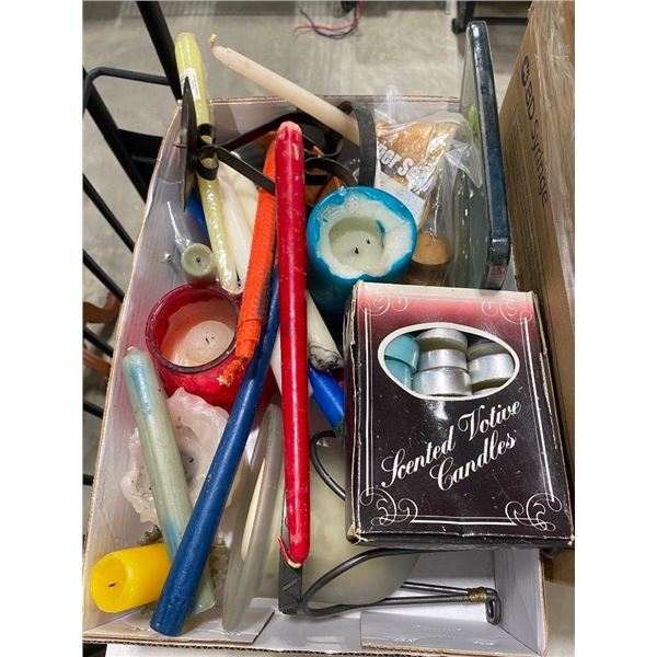BOX OF ASSORTED CANDLES