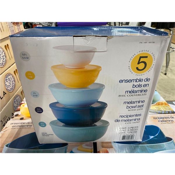 5-PC MELAMINE BOWL SET WITH LIDS