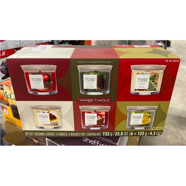 6 ASSORTED YANKEE CANDLES