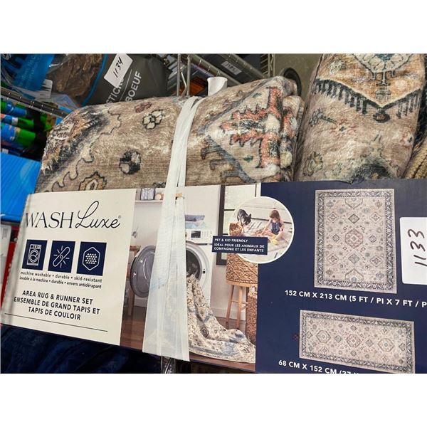 5 X 7 FT AREA RUG AND 27 X 60 INCH AREA RUNNER COMBO KIT