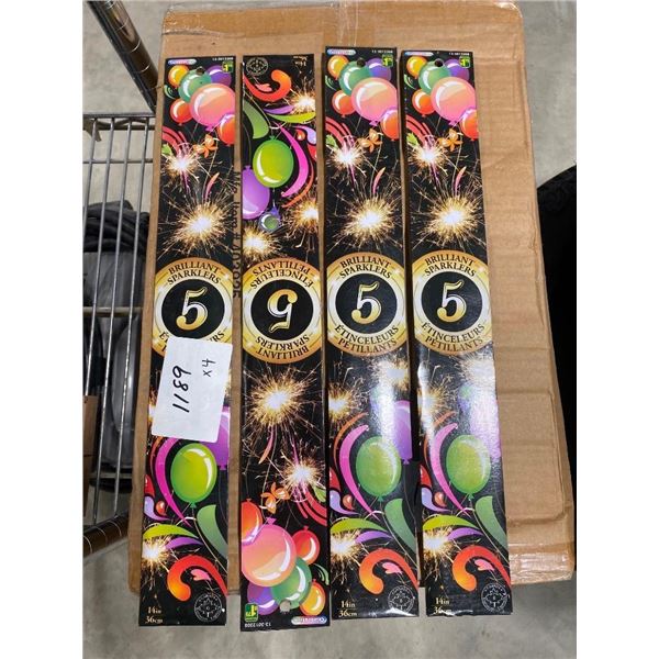 4 PACKS OF SPARKLERS