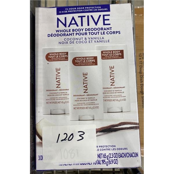 3 COCONUT AND VANILLA DEODORANT STICKS