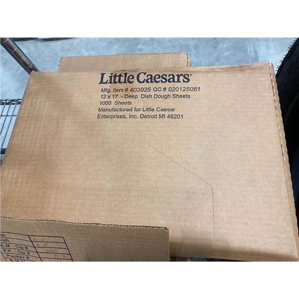 APPROX. 5000 LITTLE CAESARS 12X17IN DEEP DISH DOUGH SHEETS