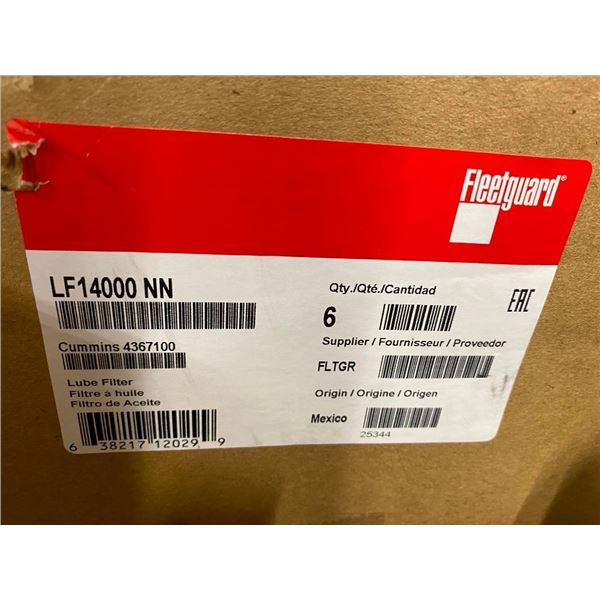 6 FLEETGUARD CUMMINS LUBE FILTERS - PART NUMBER IN PICTURE