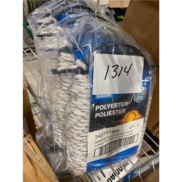 6 OF 3/16IN X 100FT OF POLYESTER BRAIDED ROPE