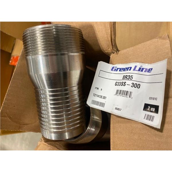 2 OF 3IN THREAD TO 3IN SHANK END HOSE FITTINGS