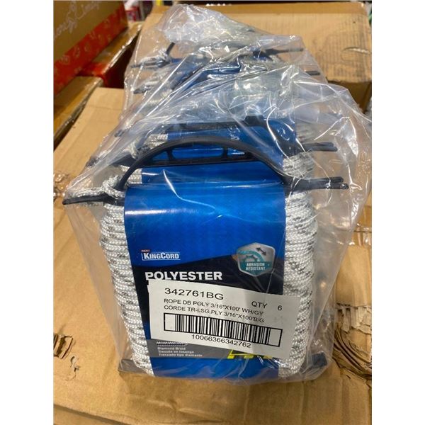 6 OF 3/16IN X 100FT OF POLYESTER BRAIDED ROPE