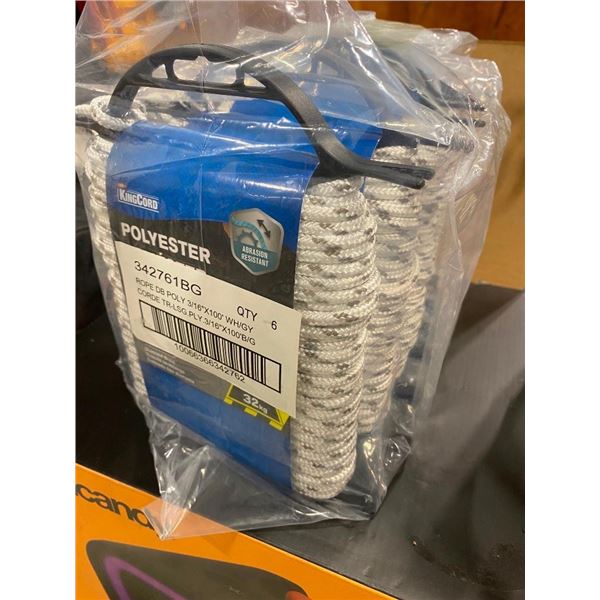 6 OF 3/16IN X 100FT OF POLYESTER BRAIDED ROPE