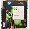 Image 1 : 3 PACK OF HP 902XL PRINTER CARTRIDGES - 3 COLOURS