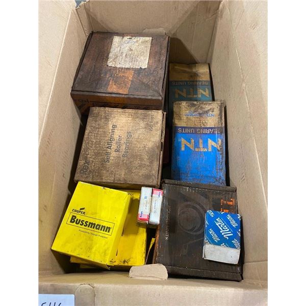 BOX OF ASSORTED BEARINGS, ETC.