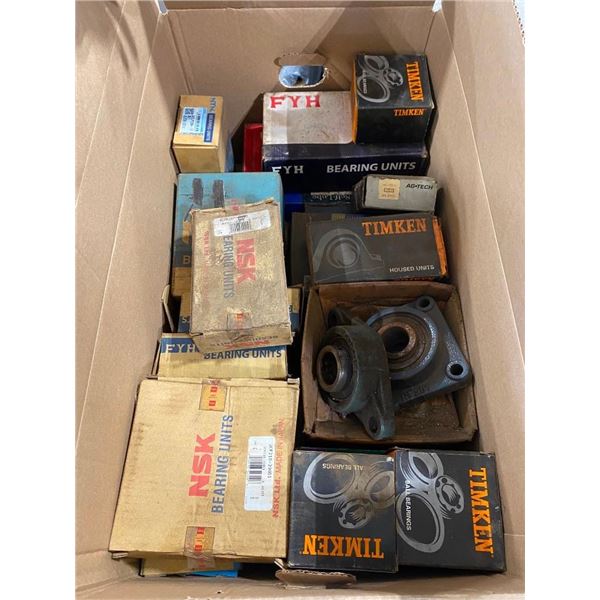 BOX OF ASSORTED BEARINGS, ETC.