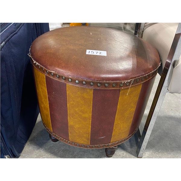 LEATHER FOOTSTOOL