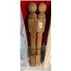 Image 1 : TWO WOOD BANISTER POSTS