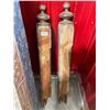 Image 1 : 2 WOODEN BANISTER POSTS