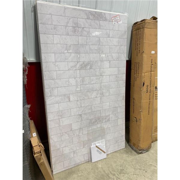 48IN SHOWER BACK WALL - TOP LEFT CORNER HAS SMALL CHIP AS SEEN
