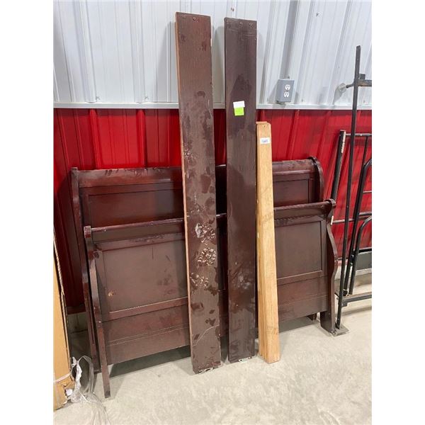 DOUBLE SIZE WOODEN SLEIGH BED FRAME