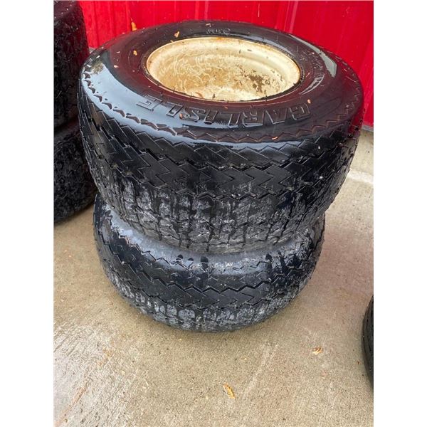 TWO 18X8.5-8 TIRES AND RIMS