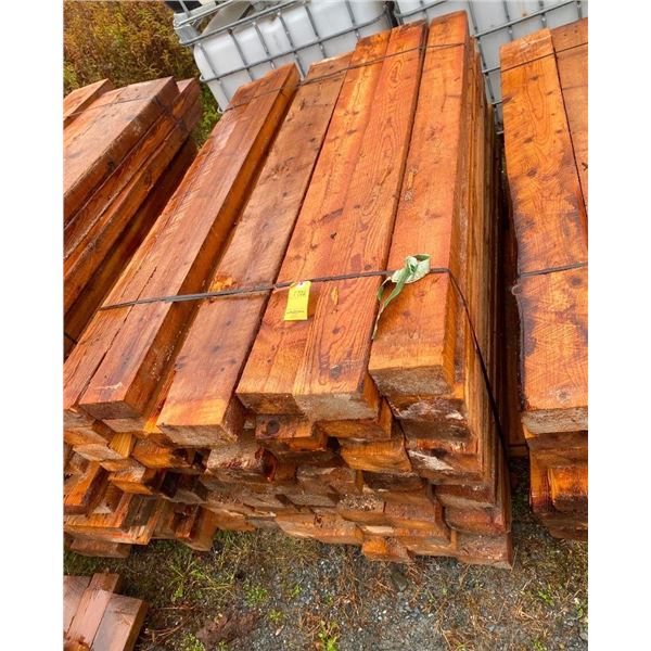 BUNDLE OF 70IN LUMBER - ASSORTED THICKNESS FROM 3-4.5IN