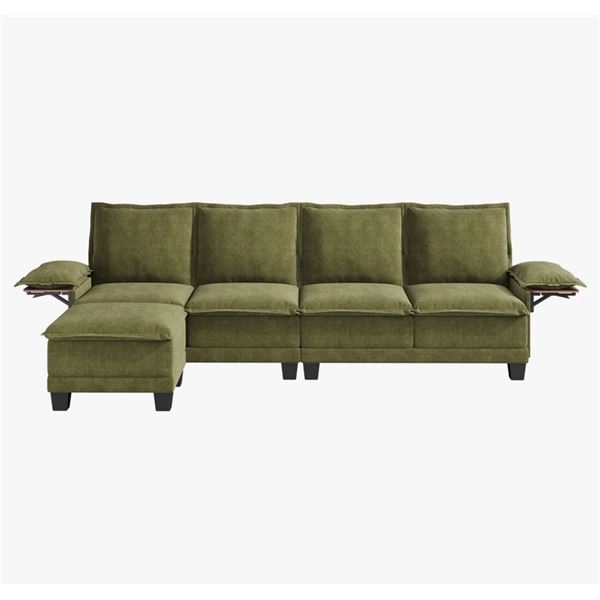 NIB - Green Comfy Cloud Couch Large Sofa for Living Room w/ Ottoman - SKU: USACOPN1087760-4