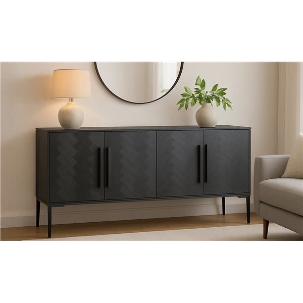 Moe's Fishbone Sideboard, Black, RV: $3499 - QM-1003-02 - 77.0" W x 16.0" D x 33.5" H (Oops - refer 