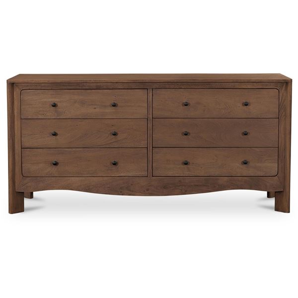 Moe's Mabel 6 Drawer Dresser, Dark Brown, RV: $3499 - LX-1086-20 - 64.3" W x 20.2" D x 30.75" H (Oop