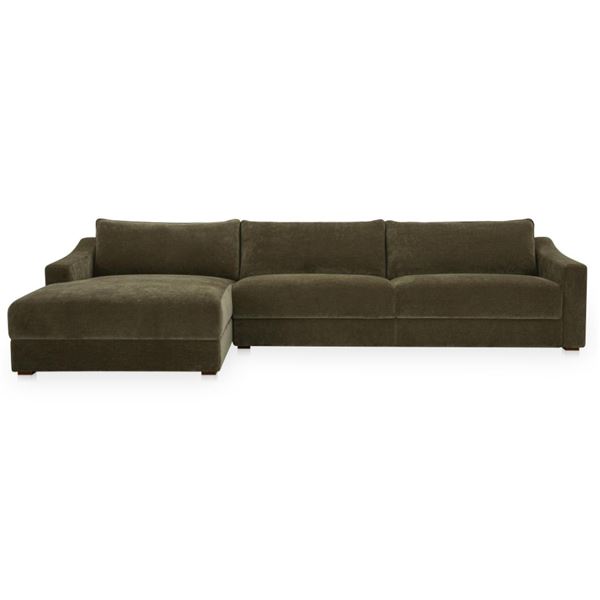 Moe's Farrow Sectional Cedar Green Sofa Left, RV: $5999 - FO-1058-27-L-0 - (Oops - refer to lot 0A) 