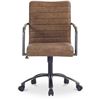 Image 1 : Moe's Roy Office Chair Open Road Brown Leather, RV: $1250 - PK-1116-14 - 21.85" W x 27.17" D x 36.0"
