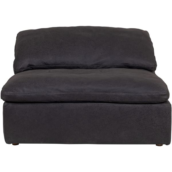 Moe's Clay Armless Chair, Nubuck Leather Black, RV: $1625 - YJ-1005-02 - 44.5" W x 44.5" D x 32.5" H
