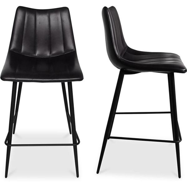 Moe's Alibi Counter Stool Set of Two, Matte Black, RV: $639 - UU-1002-02 - 17.7" W x 20.0" D x 37.0"