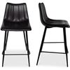 Image 1 : Moe's Alibi Counter Stool Set of Two, Matte Black, RV: $639 - UU-1002-02 - 17.7" W x 20.0" D x 37.0"