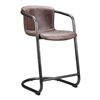 Image 1 : Moe's Freeman Counter Stool Grazed Brown Leather (1-Piece), RV: $764 - PK-1061-03 - 22L x 24W x 36H