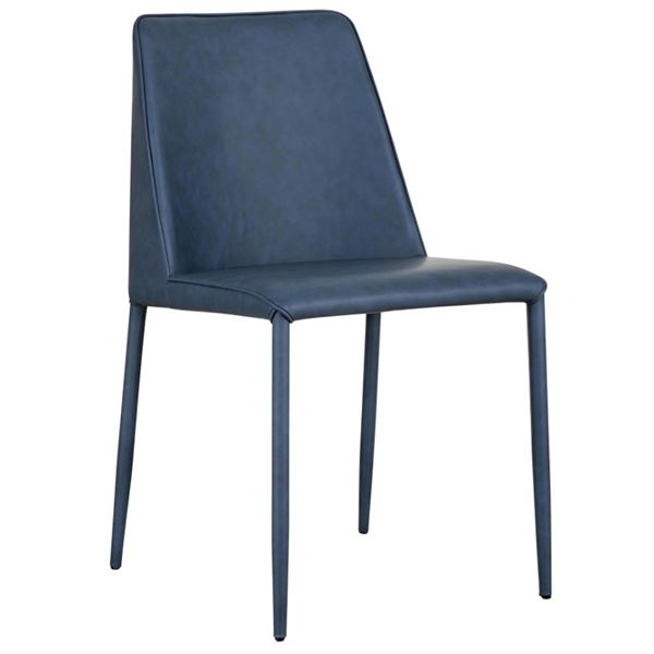 Moe's Nora Dining Chair Ocean Cavern Grey Vegan Leather (1-Piece), RV: $320 - YM-1004-41 - 22" L × 1