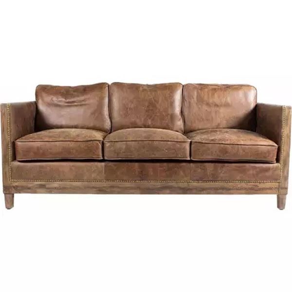 Moe's Darlington Sofa, Grazed Brown Leather, RV: $4775 - PK-1031-03 - 72.0" W x 31.0" D x 31.5" H (O