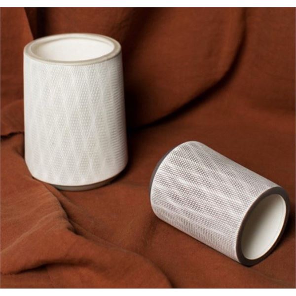 Group of 2 - Moe's Woodgrain Planter 5.75", Coffee, RV: $50 Each - VZ-1031-14 - 4.25" W x 4.25" D x 