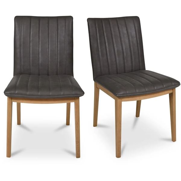 BNIB - Moe's - Set of 4 Demi Dining Chair Brown Leather - RV $3,098 (SMP-GO-1028-03)