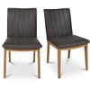 Image 1 : BNIB - Moe's - Set of 4 Demi Dining Chair Brown Leather - RV $3,098 (SMP-GO-1028-03)