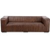 Image 1 : Moe's Castle Sofa, Dark Brown Leather, RV: $7500 - PK-1009-20 - 95.0" W x 39.0" D x 27.5" H (Oops -